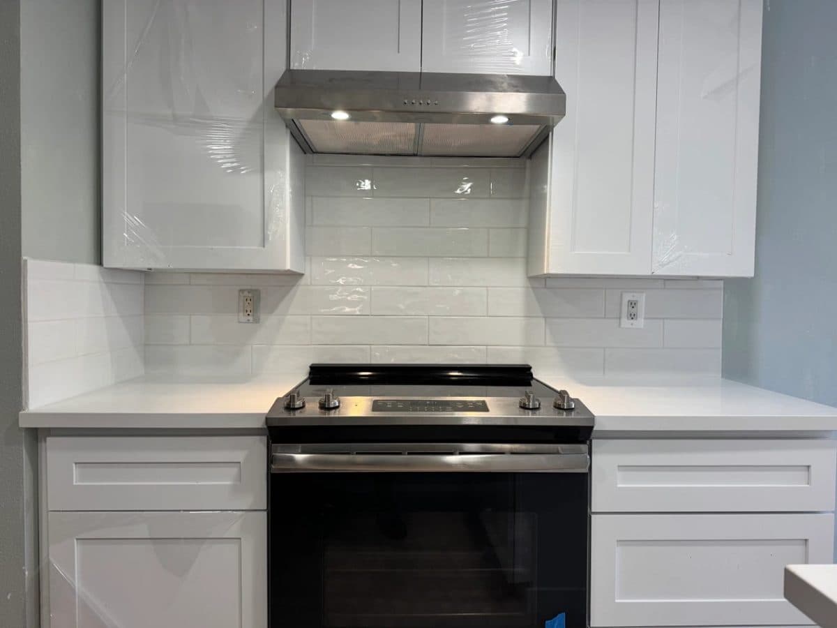 Kitchen backsplash tile installation, Carmichael, CA, after