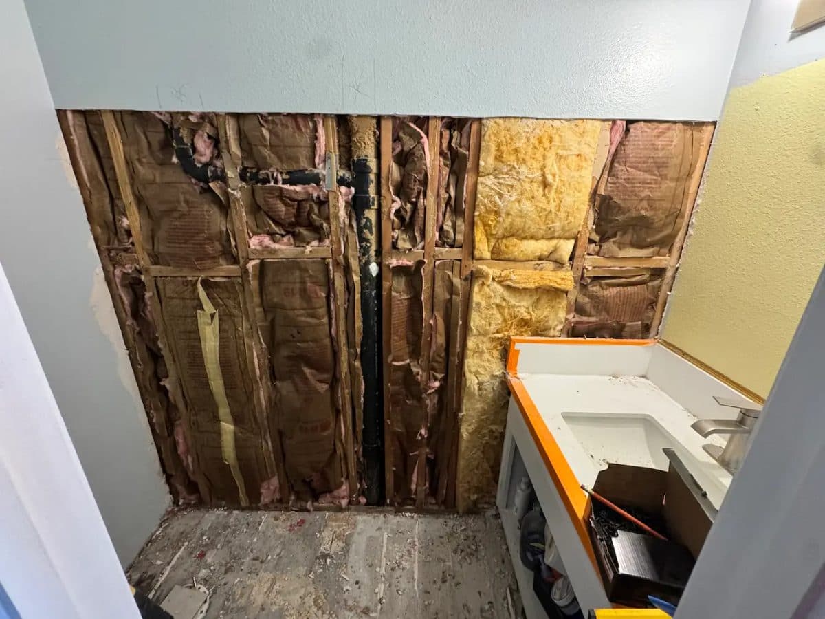 Bathroom drywall repair after water leak - Carmichael, CA, Carmichael, CA, before