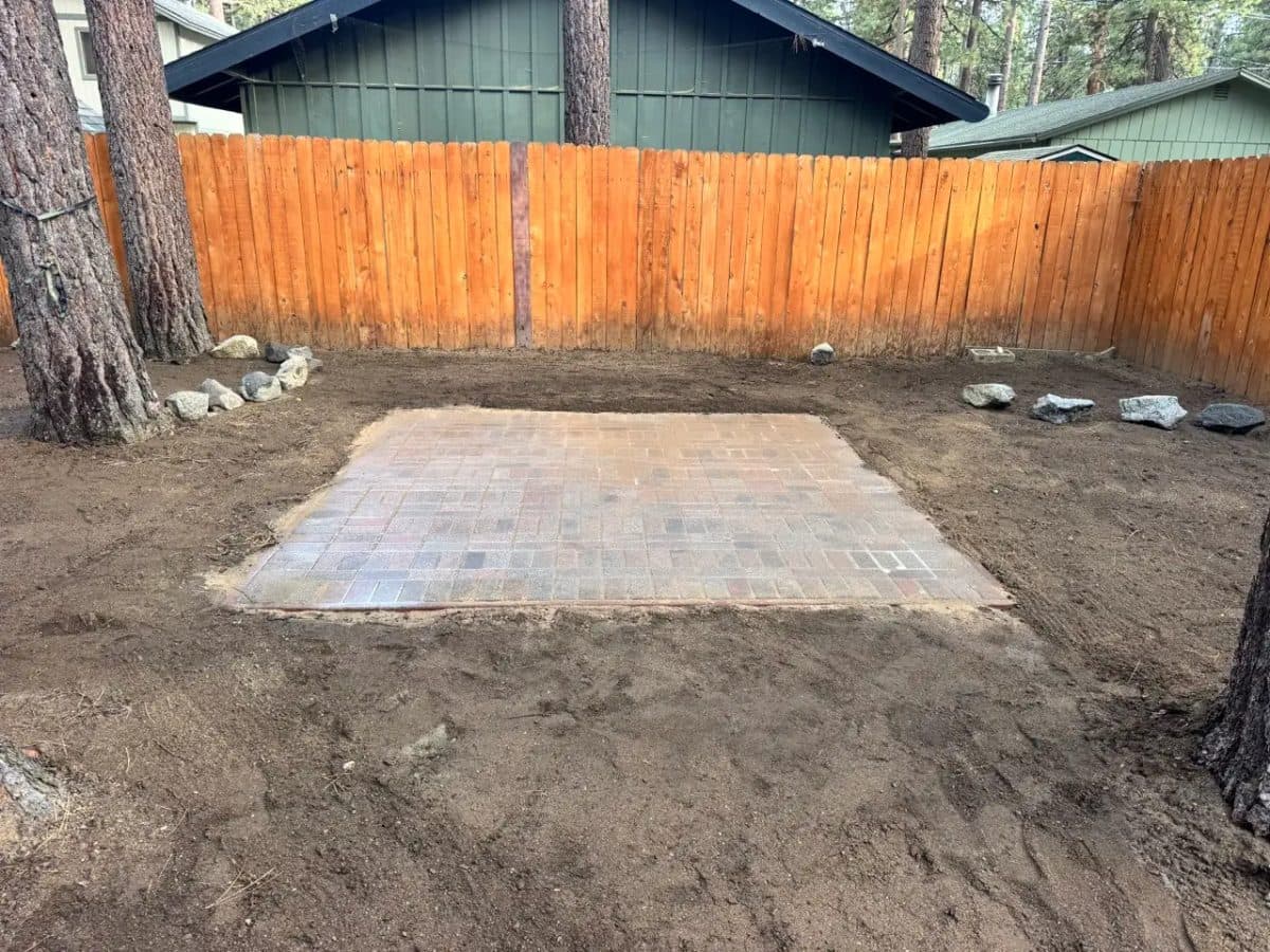Paver hot tub pad installation, South Lake Tahoe, after